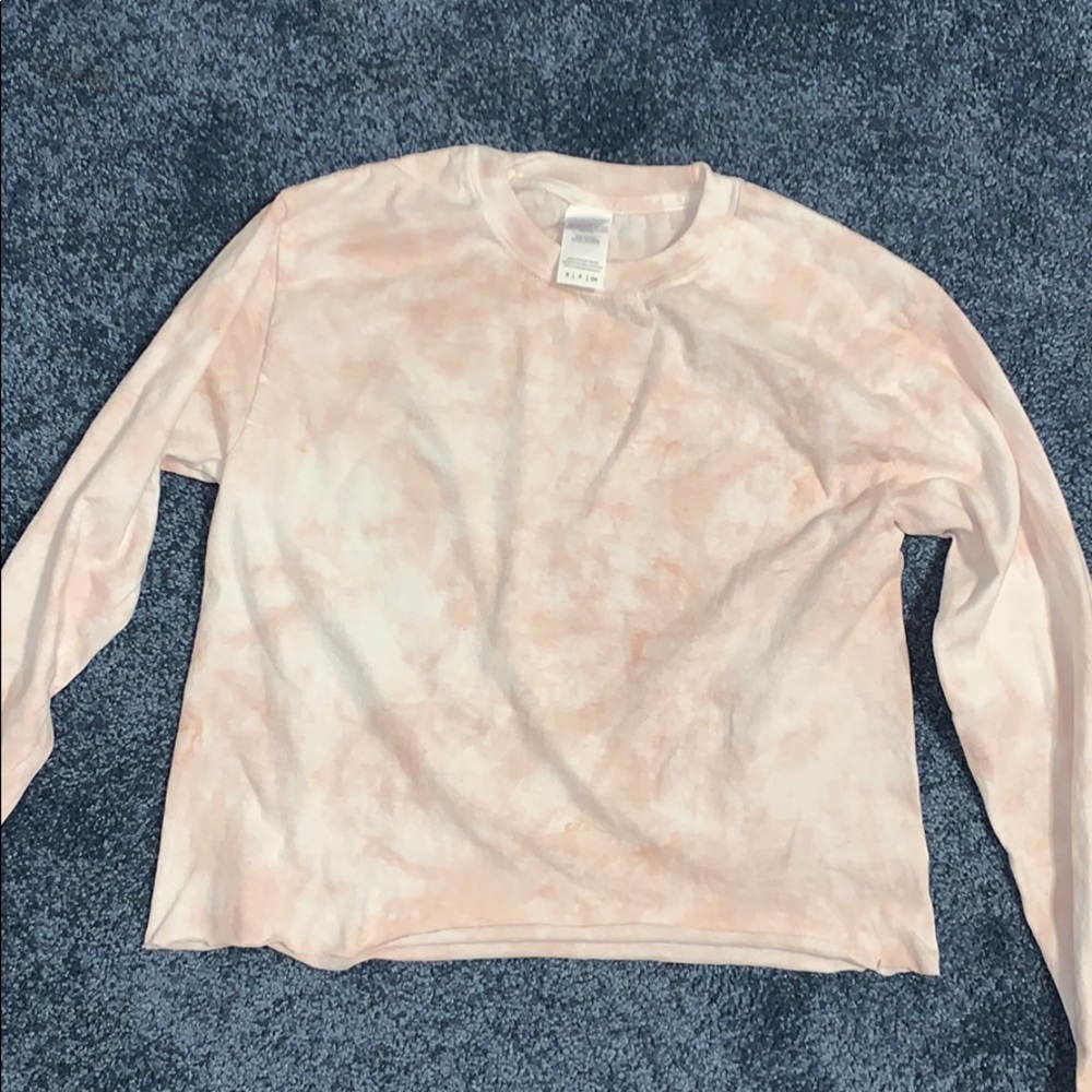 Tan long sleeve tie dye tee